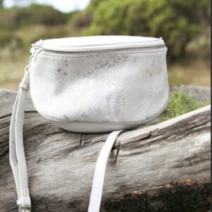 Trixie leather bag silver snake print