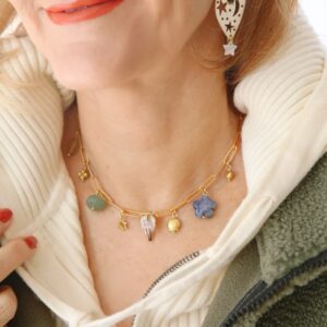 Necklace with assorted charms